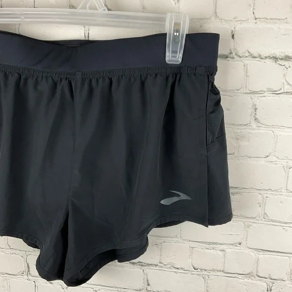 Brooks Men's Sherpa Split Short 3in Black Running Shorts Size Medium - Picture 3 of 7